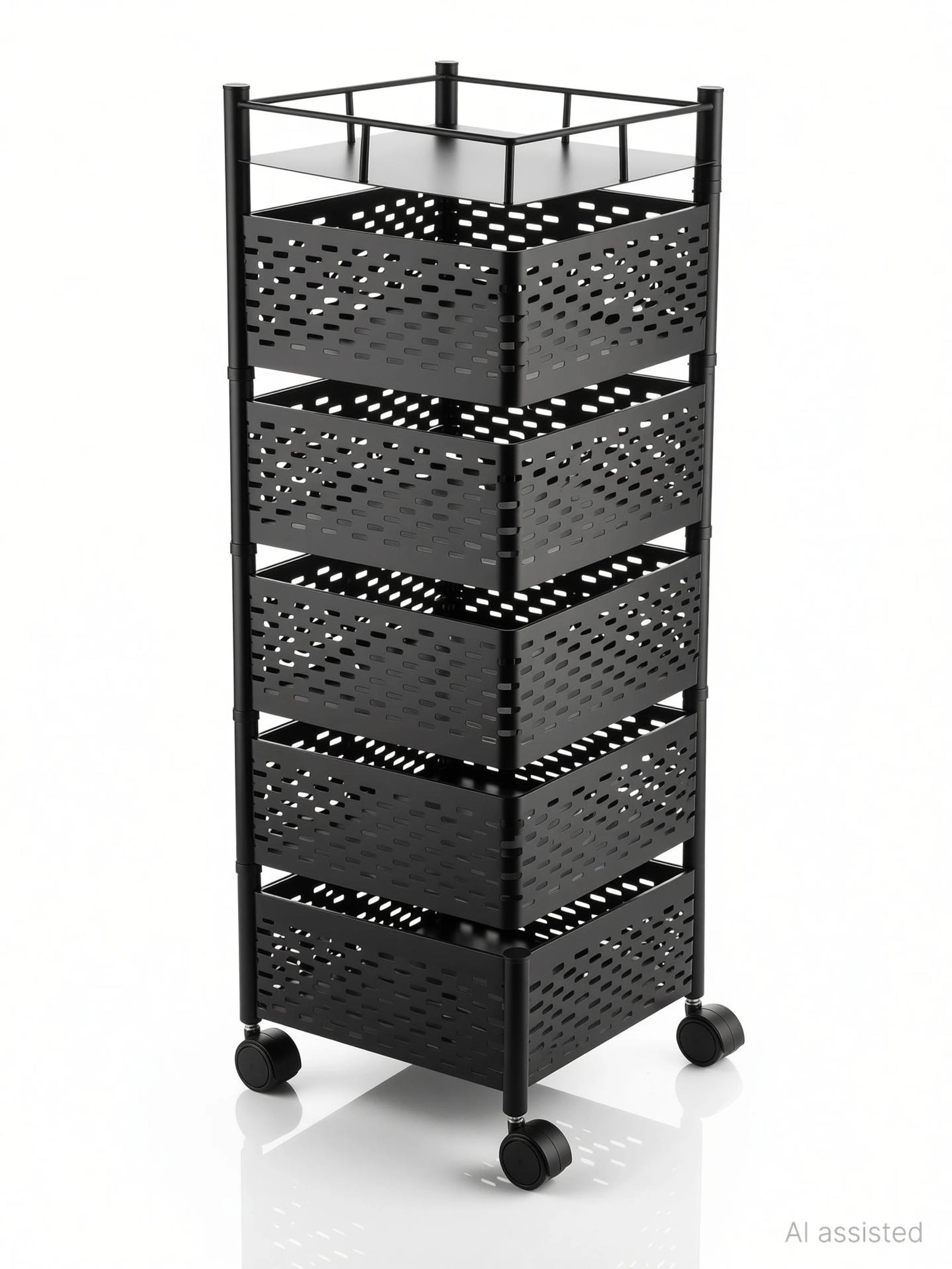 Steel Fruits & Vegetables Kitchen Rack Trolley with Wheels