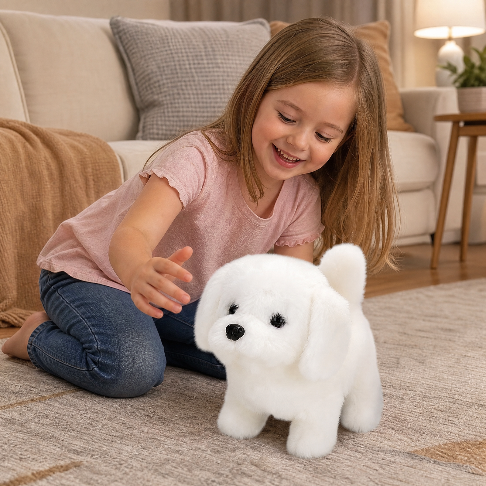 Walking and Barking Puppy - Best Gift for Kids (White)