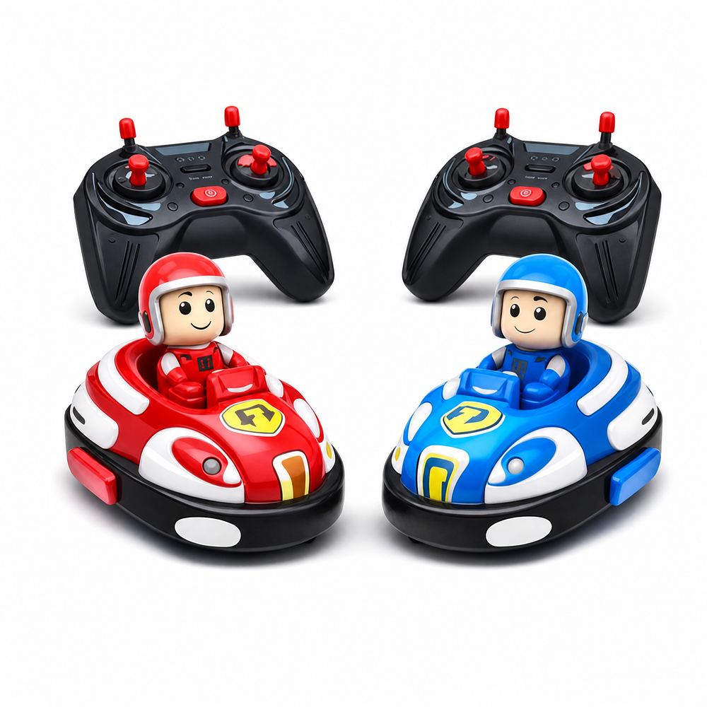RC Bumper Car -  Toy Car Set (Red & Blue, 2 Cars + 2 Controllers)