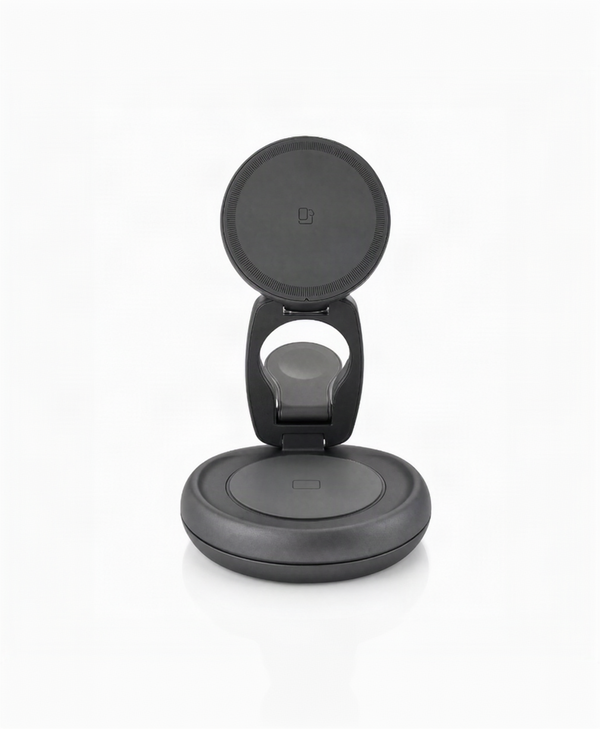 Foldable & Rotatable 3-in-1 Wireless Charger - 15W Fast Charging
