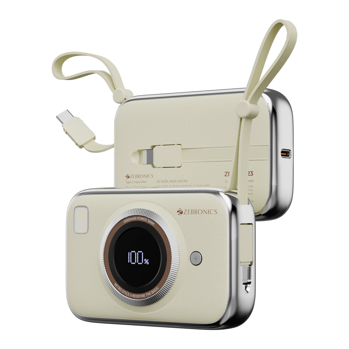 Zebronics EnergiTank 10R5 Power Bank Beige