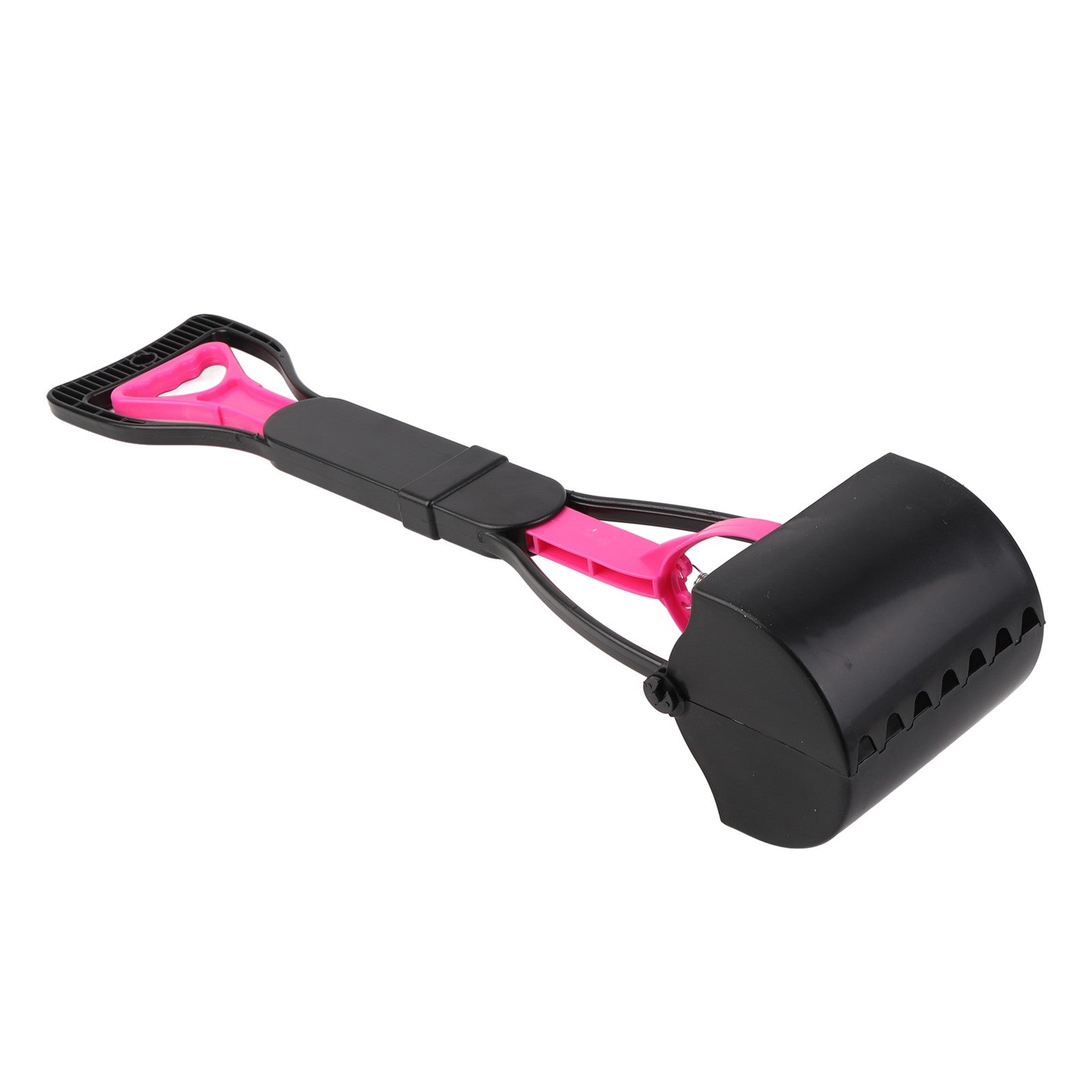 Pet Poop Scooper spring-loaded jaw close-up