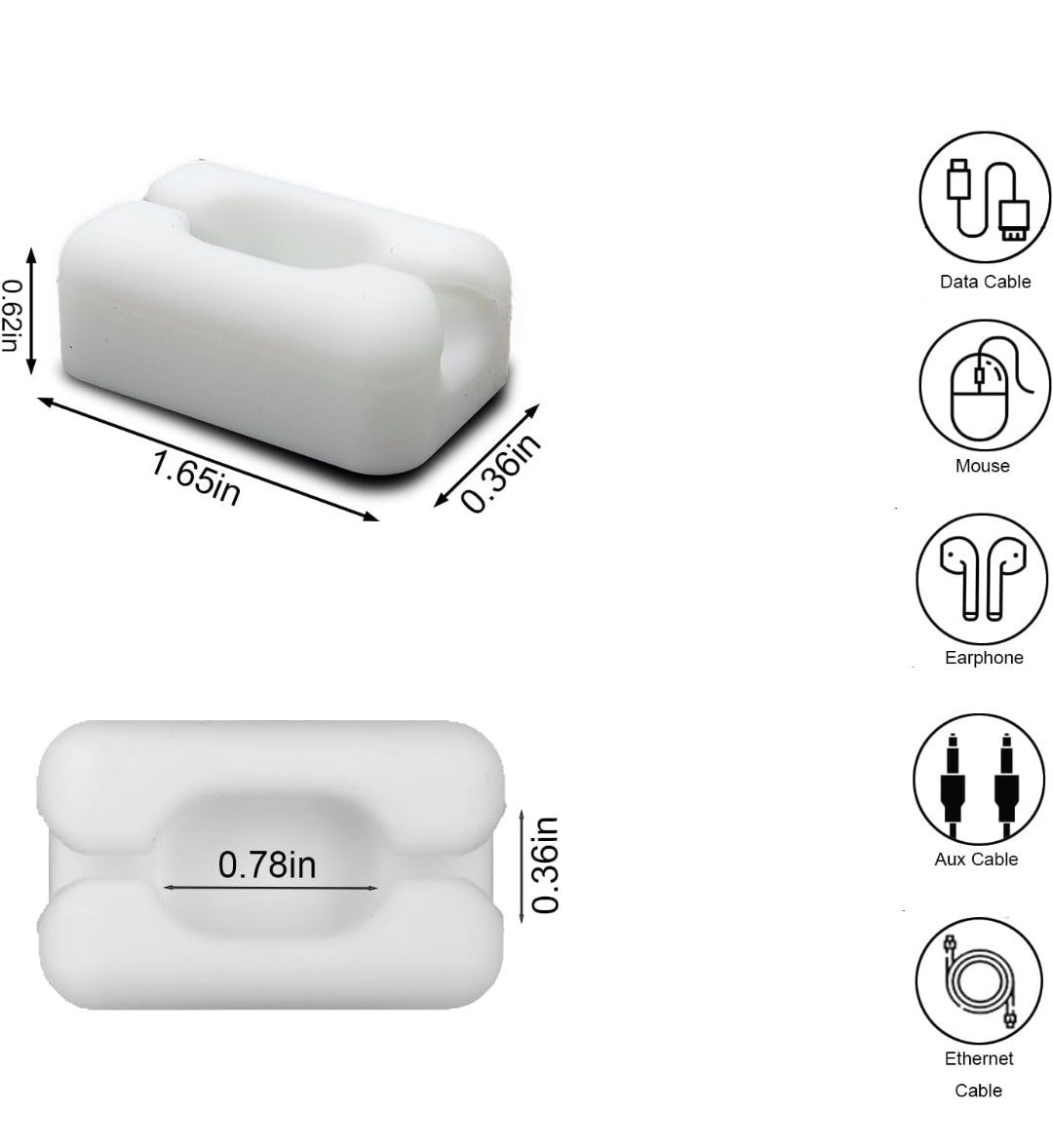 Cable Organizer Clips holding charging cable on desk