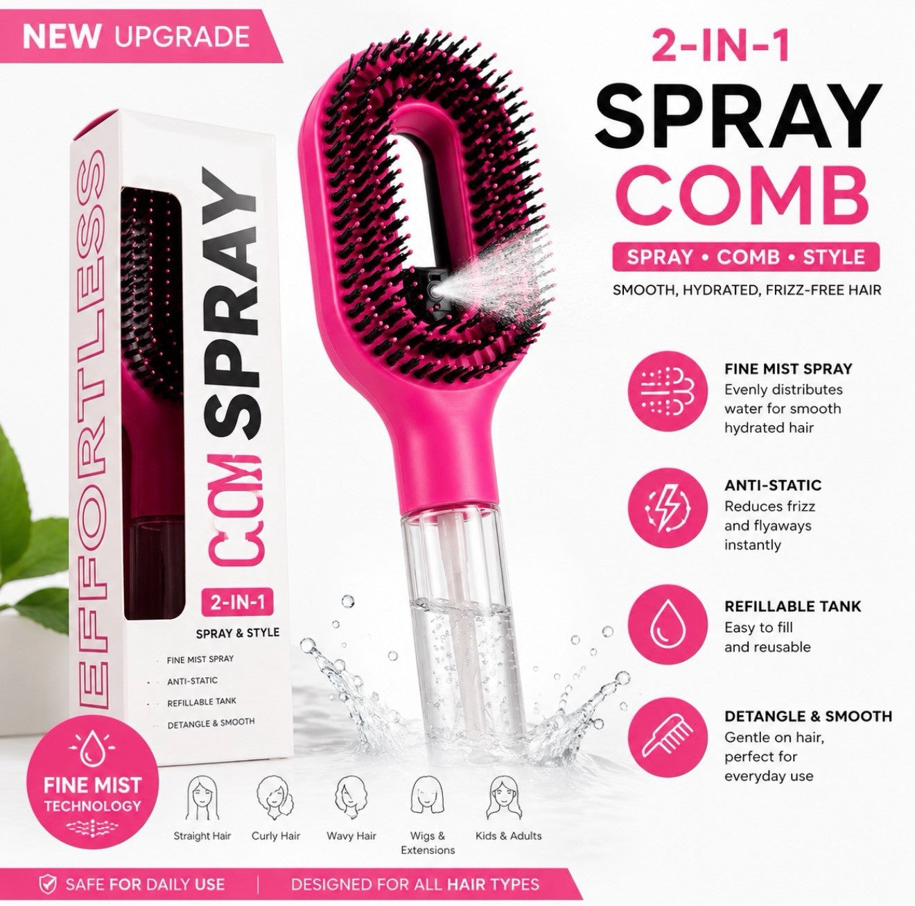 AquaBrush in use on wet hair