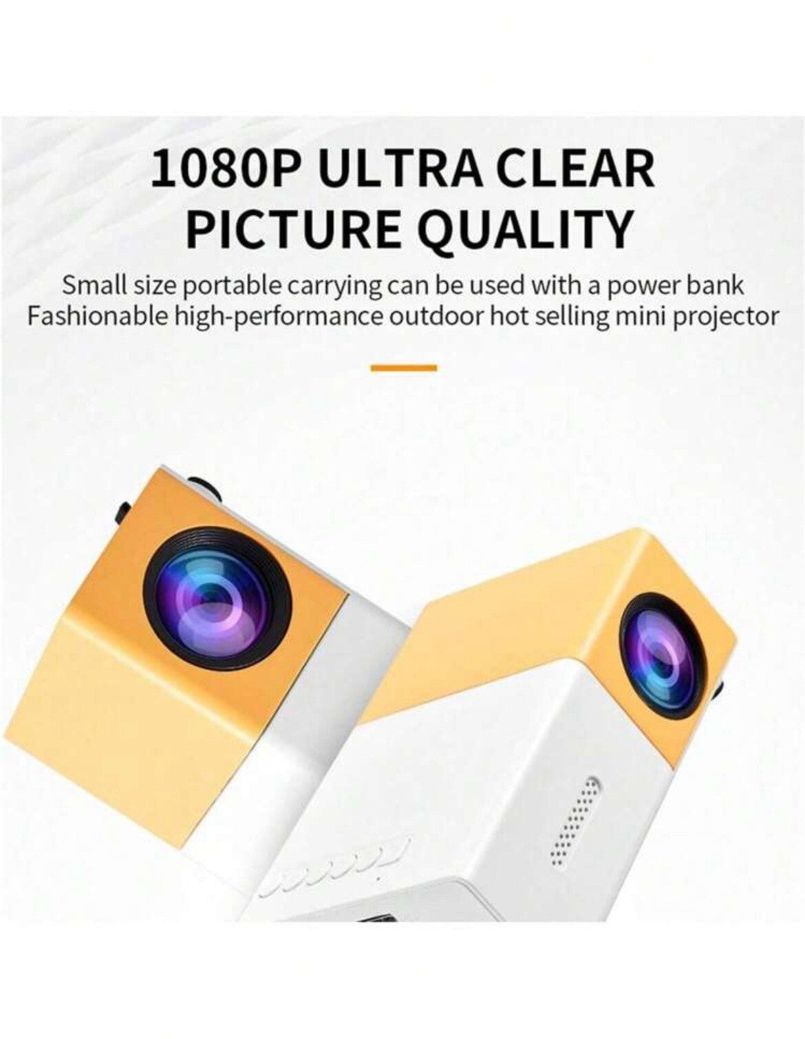 Mini Pocket LED Projector projecting movie on wall
